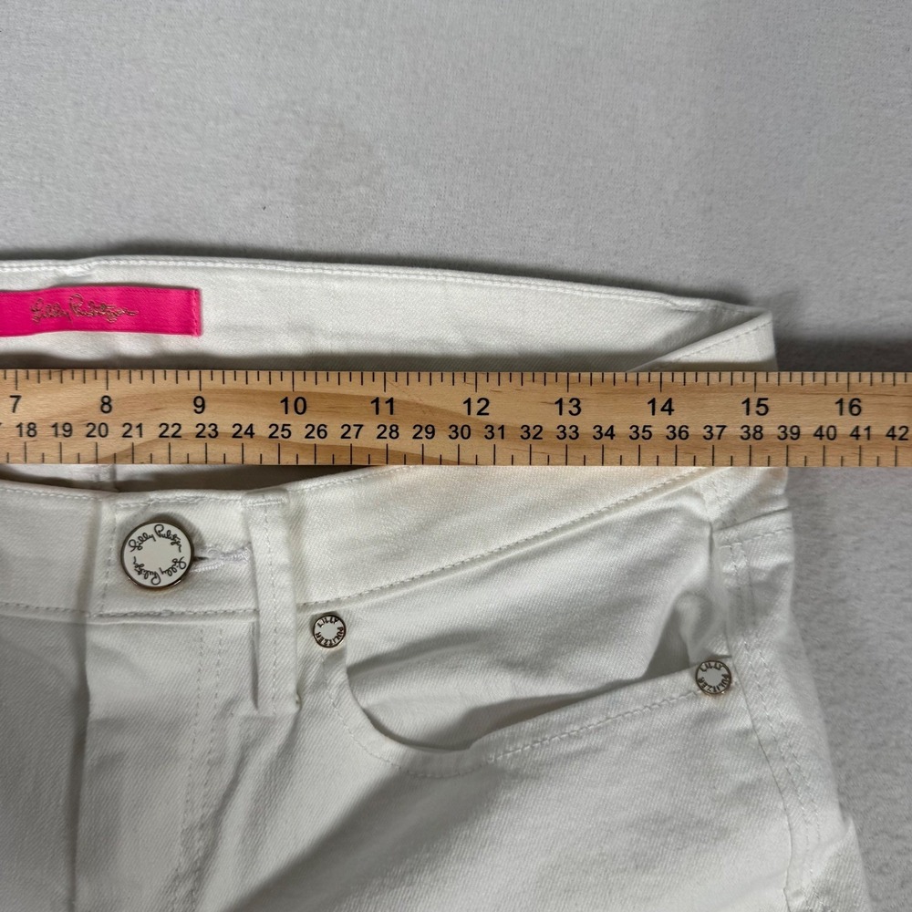 Lilly Pulitzer White Cropped Eyelet Hem Jeans - Picture 6 of 10